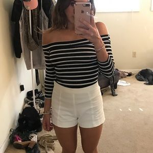Stripe off shoulder top